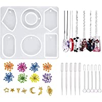 Calistouk Moldes de Resina de Silicona con Orificio para fabricación de Joyas moldes de Silicona Grandes con Flores…
